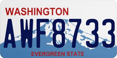 WA license plate AWF8733