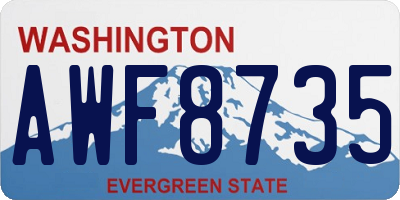 WA license plate AWF8735