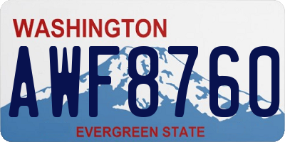 WA license plate AWF8760