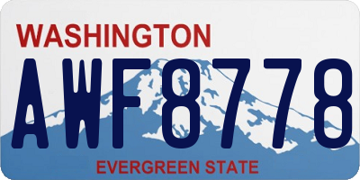 WA license plate AWF8778