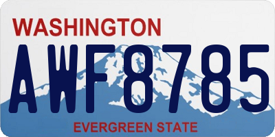 WA license plate AWF8785