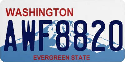 WA license plate AWF8820