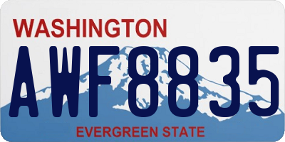 WA license plate AWF8835