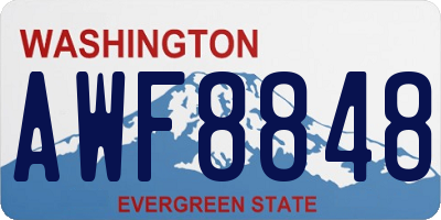 WA license plate AWF8848