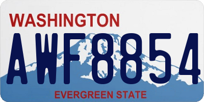 WA license plate AWF8854