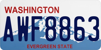 WA license plate AWF8863
