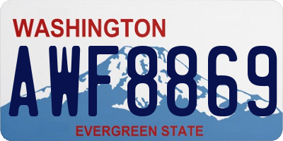 WA license plate AWF8869