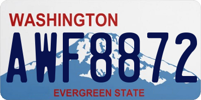 WA license plate AWF8872