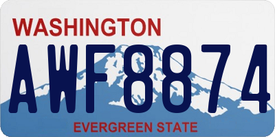 WA license plate AWF8874