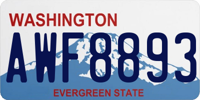 WA license plate AWF8893