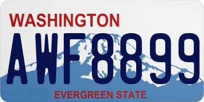 WA license plate AWF8899