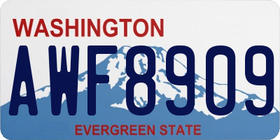 WA license plate AWF8909