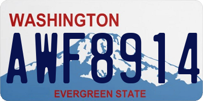 WA license plate AWF8914