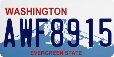 WA license plate AWF8915