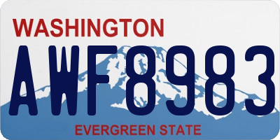 WA license plate AWF8983
