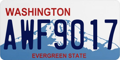 WA license plate AWF9017