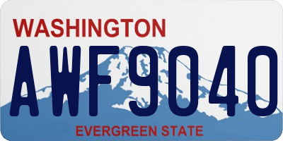 WA license plate AWF9040