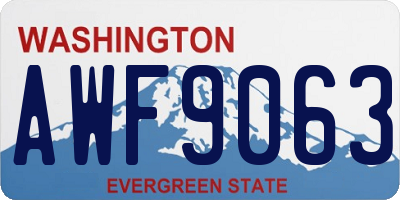 WA license plate AWF9063