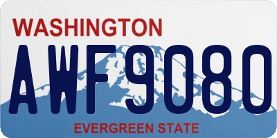 WA license plate AWF9080