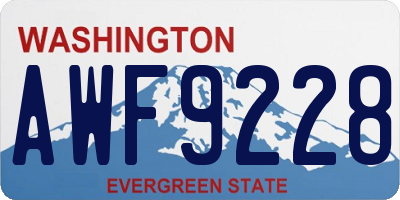 WA license plate AWF9228