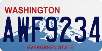 WA license plate AWF9234