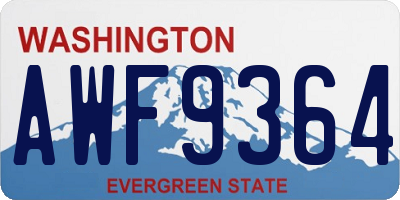 WA license plate AWF9364