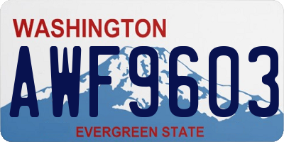 WA license plate AWF9603