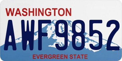WA license plate AWF9852