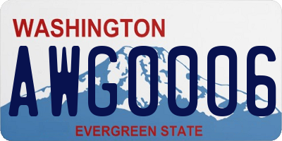 WA license plate AWG0006