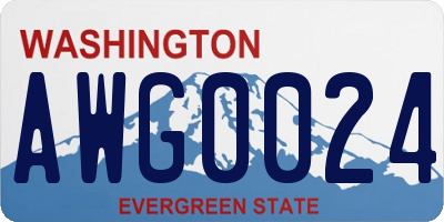 WA license plate AWG0024
