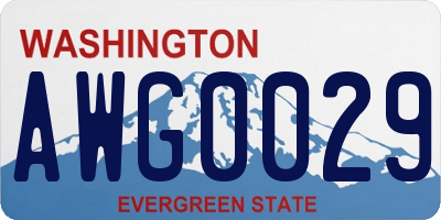 WA license plate AWG0029