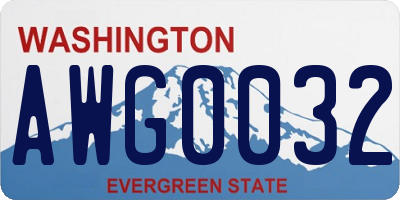 WA license plate AWG0032