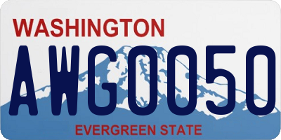 WA license plate AWG0050