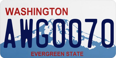 WA license plate AWG0070