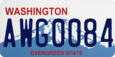 WA license plate AWG0084