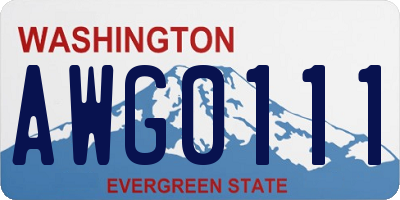 WA license plate AWG0111