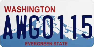WA license plate AWG0115