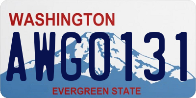 WA license plate AWG0131