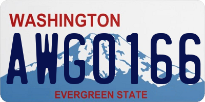 WA license plate AWG0166