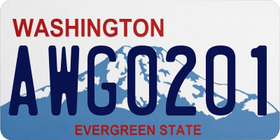 WA license plate AWG0201
