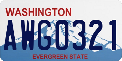 WA license plate AWG0321
