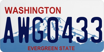 WA license plate AWG0433