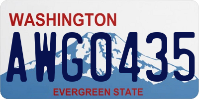 WA license plate AWG0435