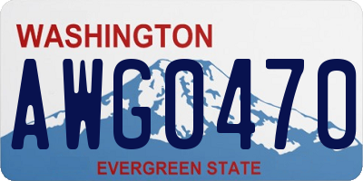 WA license plate AWG0470