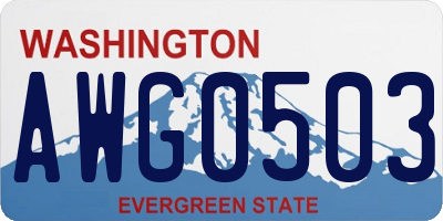 WA license plate AWG0503