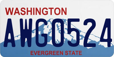 WA license plate AWG0524