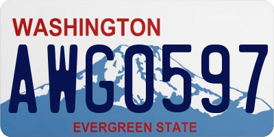 WA license plate AWG0597