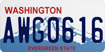 WA license plate AWG0616