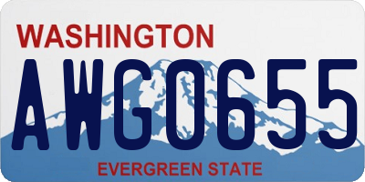 WA license plate AWG0655