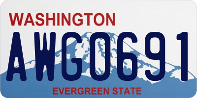 WA license plate AWG0691